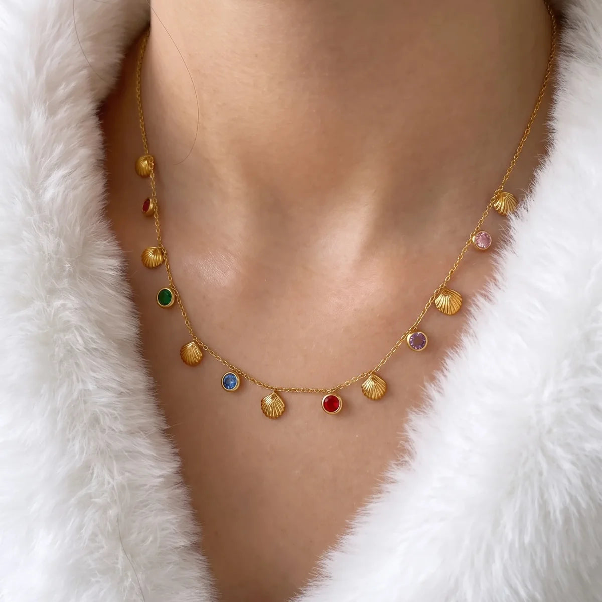 Isla Shell & Gemstone Necklace