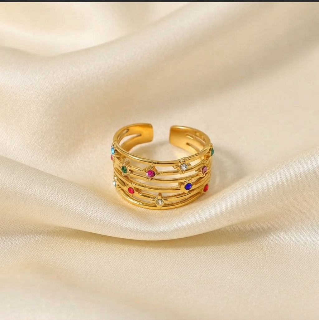 Celeste Gemstone Cuff Ring