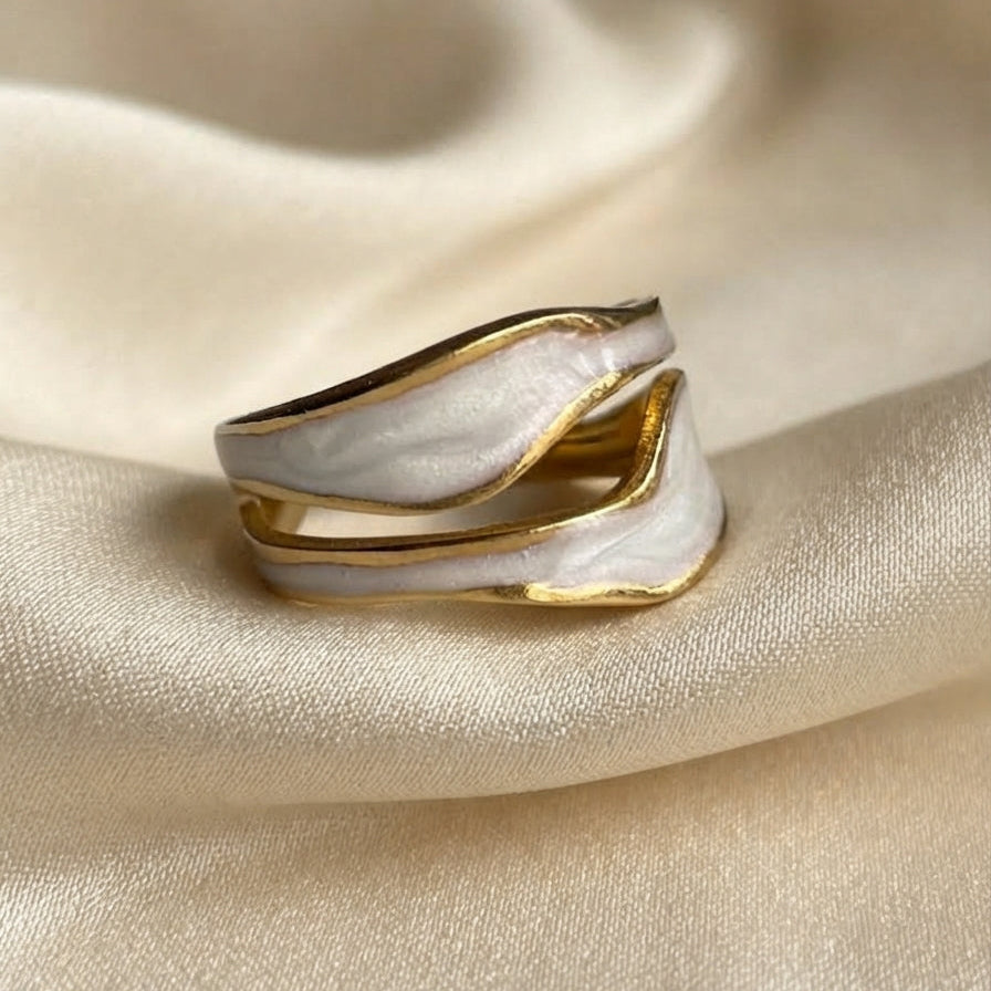 Double Layer Glaze Irregular Ring