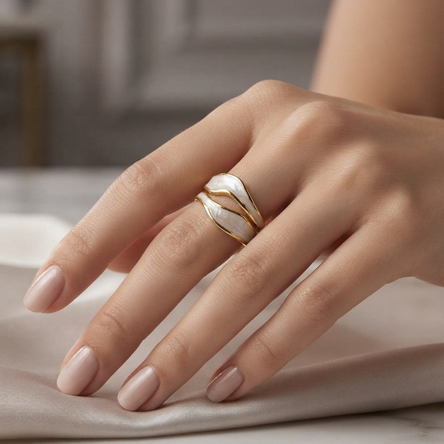 Double Layer Glaze Irregular Ring