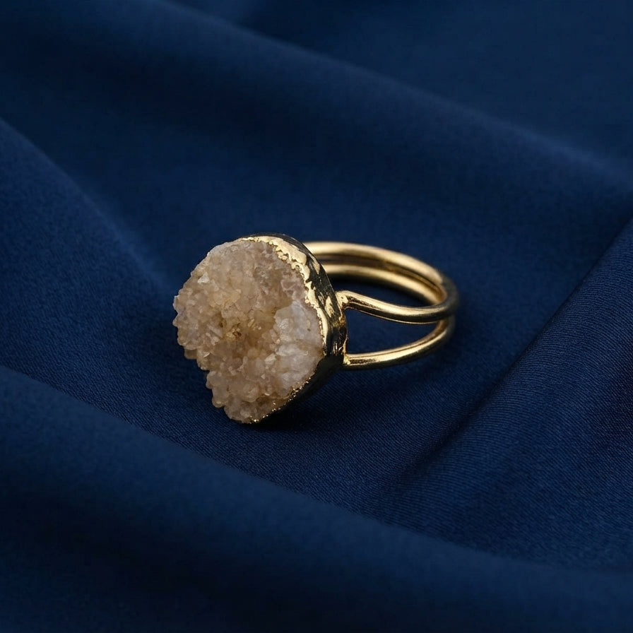 Druzy Quartz Statement Ring