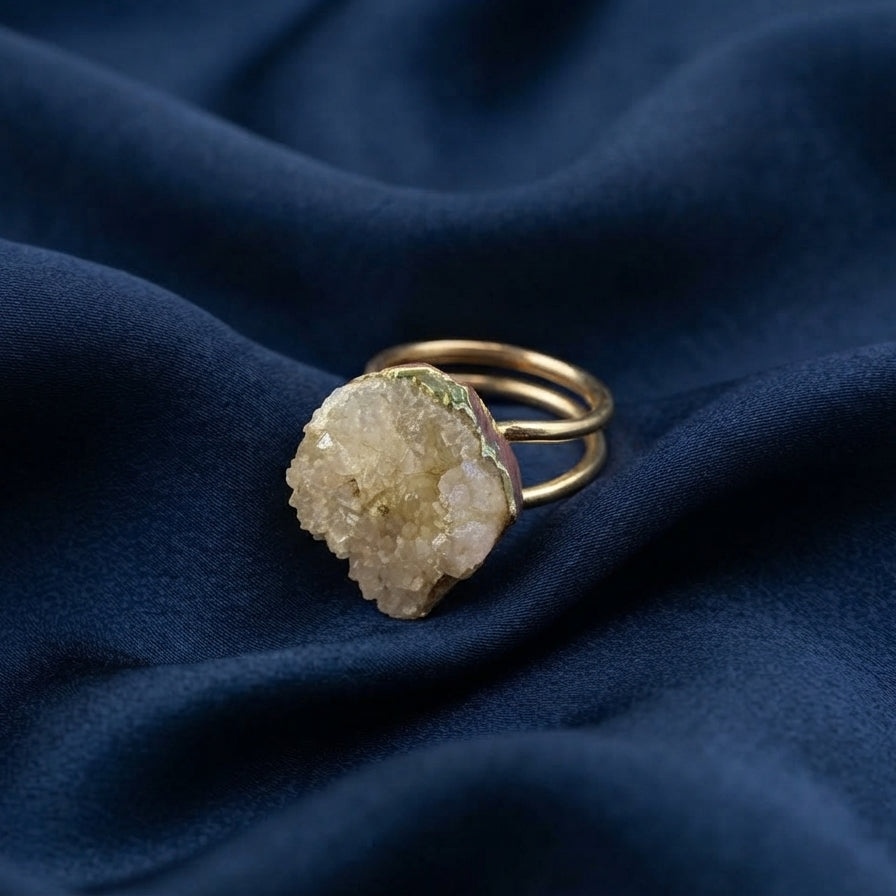 Druzy Quartz Statement Ring