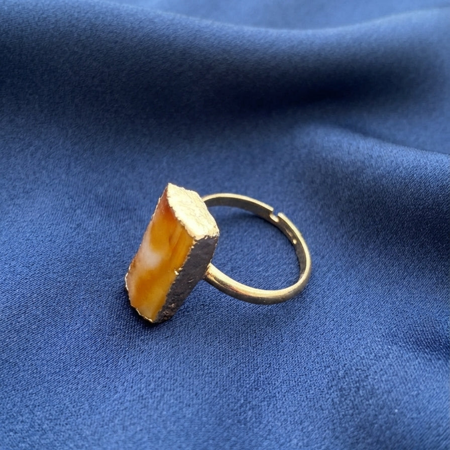 Raw Orange Agate Ring