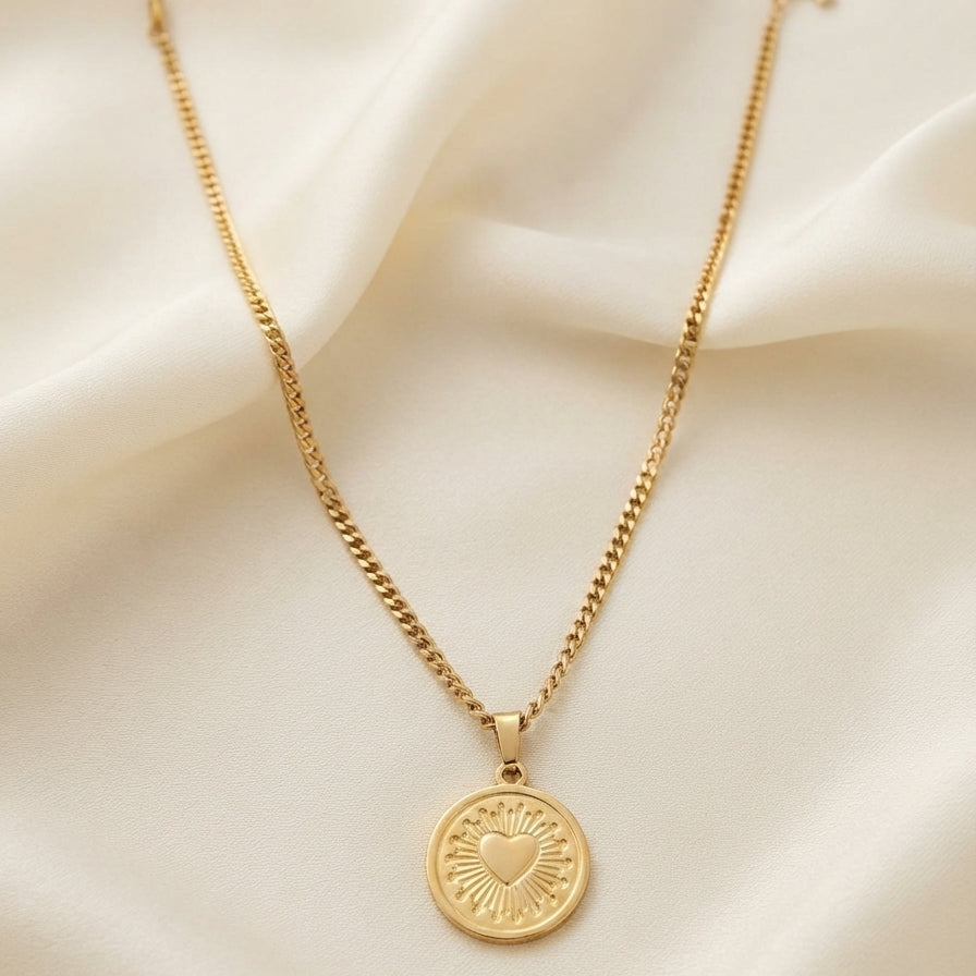 Radiant Heart Medallion Necklace