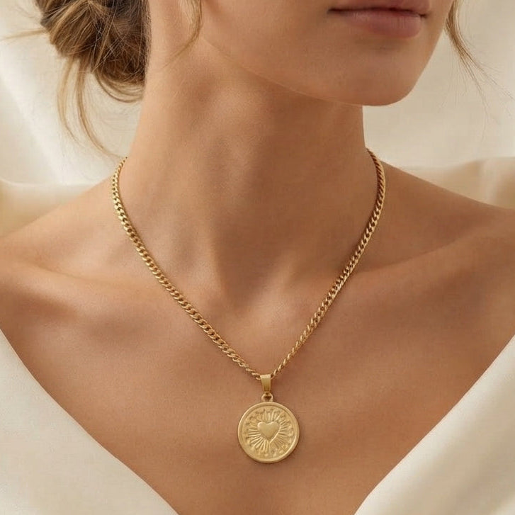 Radiant Heart Medallion Necklace
