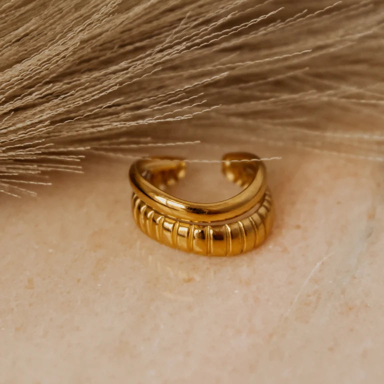 Ribbed Duo Ring