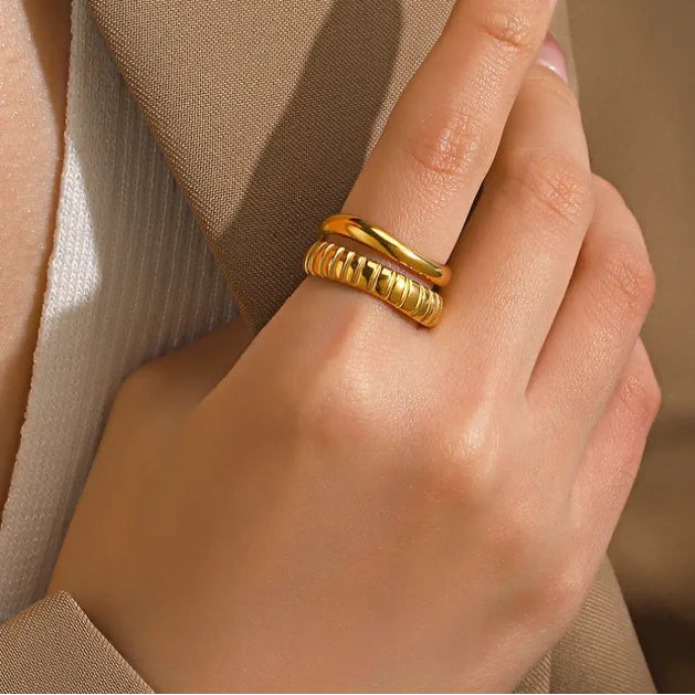 Ribbed Duo Ring
